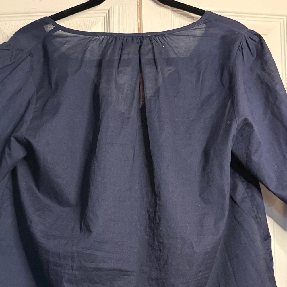 Michael Kors 100% Navy Blouse with Bell Sleeves size M
